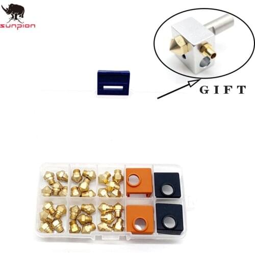 3D printer Parts MK10 Nozzle 0.2mm 0.3mm 0.4mm 0.6mm 0.8mm 1MM Copper M7 Threaded Part For Extrusion 1.75mm Filament Brass