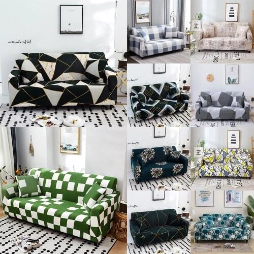 Geometric Printed Sofa Covers For Living Room Elastic Stretch Slipcover Sectional Corner Sofa Couch Covers 1/2/3/4-Seater