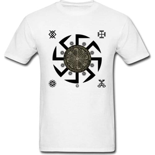 Mens T Shirt Mexico Kolovrat Symbol Tshirt Legend of Kolovrat Sparta Warrior White T Shirt Cool 3D Print Movie T-Shirts Russia