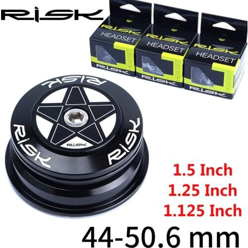 RISK MTB Bike Road Bicycle Headset 44-50.6mm CNC Double Bearing 1/8"-1 1/2" 1.5 Tapered fork Straight Fork Conversion Headset