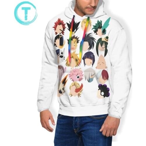 My Hero Academia Hoodie Class 1-A Hoodies Polyester Stylish Pullover Hoodie Long White XL Warm Men Hoodies