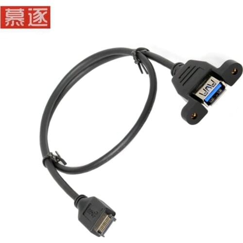 50cm USB 3.1 type-c Front Panel male to USB 3.0 Type A Female Extension Cable Panel Mount W/ screw for Desktop asus motherboard
