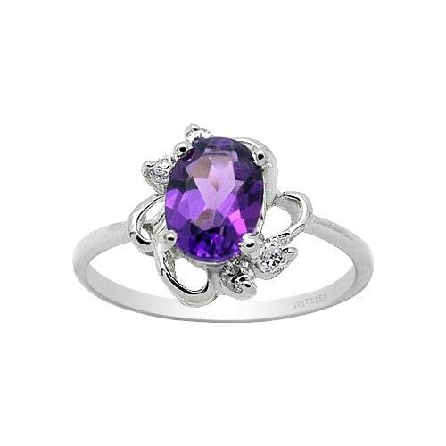 5mm*7mm VVS Grade Amethyst Ring for Daily Wear 100% Genuine Amethyst Silver Ring Solid 925 Silver Amethyst Jewelry