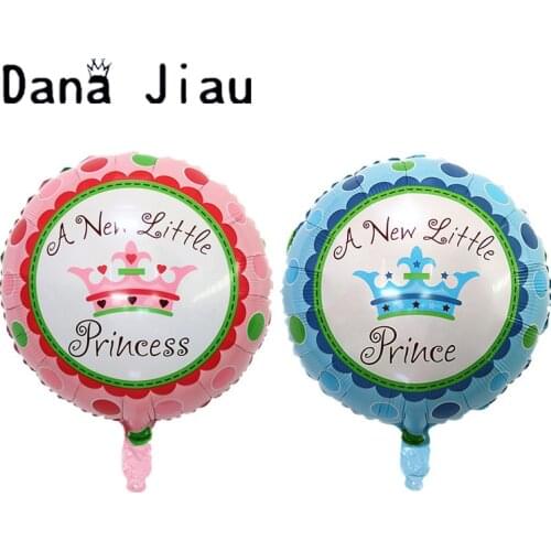 18inch princess baby boy girl round foil balloon pink/blue cartoon bithday 100days party celebrate decoration kids toy