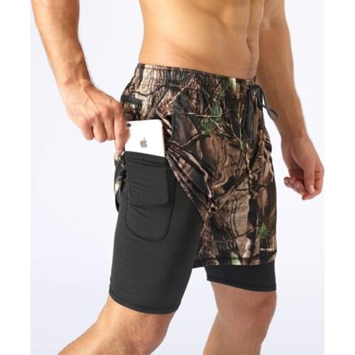 Summer Running Shorts Men 2 in 1 Sports Jogging Fitness Shorts Training Quick Dry Mens Gym Men Shorts Sport Gym Short Pants