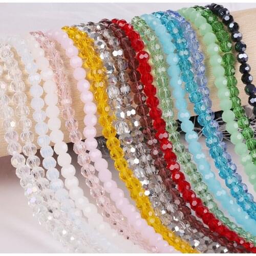 Mix 100Pcs 6mm Round Glass Crystal Colorful Spacer Czech Garment Bead For DIY Craft Handmade Bracelet Necklace Accessories
