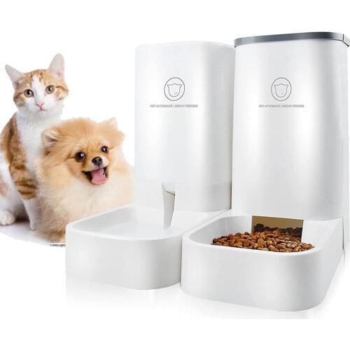 3.8L Pet Automatic Feeder Dog Cat Feeding Bowl Drinking Fountain Durable Food Container Kitten Puppy Supplies Perro Comedero