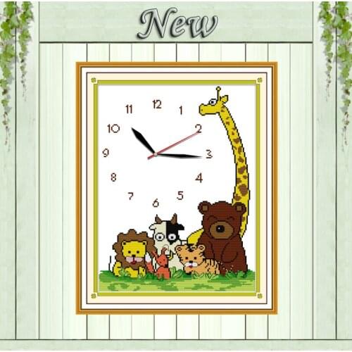 Happy homeland animals decor painting counted print on canvas DMC 14CT 11CT chinese Cross Stitch Needlework Sets Embroidery kits
