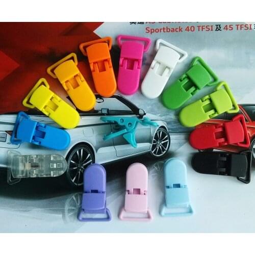 Wholesale 600 pcs/Lot 20mm SUTOYUEN D shape Baby Plastic Clips / Plastic Clamp / Toy Clips / Soother Clip / Dummy Clip 15 Colors