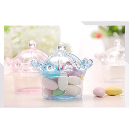 Cartoon Crown Shape Candy Box Plastic Mini Transparent Box Creative Storage Candy Box Package birthday