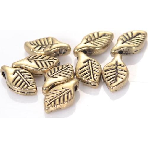20pcs/Lot Antique Gold Plating Color Small Leaf Charm Pendant Pendulum For Diy Jewelry Making Findings
