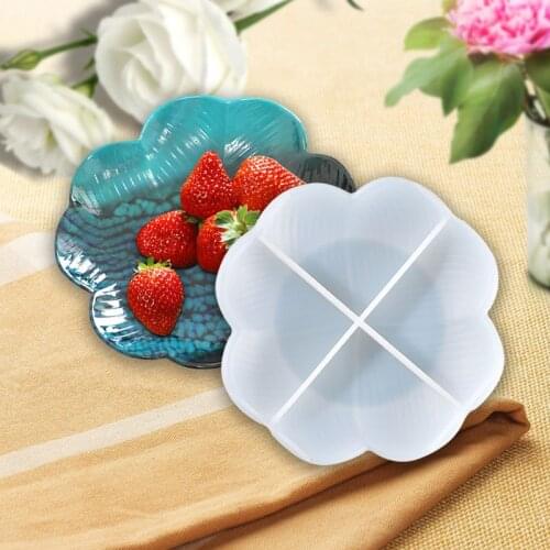 Crystal Epoxy Mold DIY Daily Round Petal Storage Box Plate Silicone Mold Resin Epoxy Kit and Molds Silicone Mould Resin