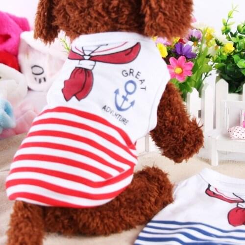 PUOUPUOU Striped Print Dog Clothes Cute Pet Clothes Breathable Dog Coat Vest Dog Clothing for Small Medium Dogs Ropa Para Perros