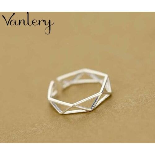 Romantic Charming Open Hexagon Ring for Women Vintage Boho Party Rings Gothic Punk Jewelry Gifts for Girls