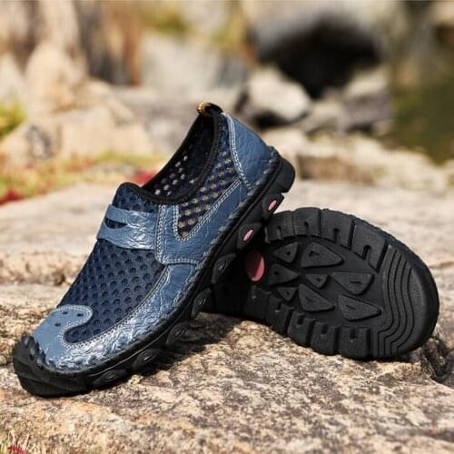 Mesh Sports Sandals Fashion Men Outdoor Walking Shoes Casual Sandals Lightweight Comfort Flats Loafers Big Size