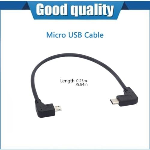 Exquisitely Designed Durable Type C to Micro USB Cable 90 Degree Micro 5 Pin Male to USB C Male Extension