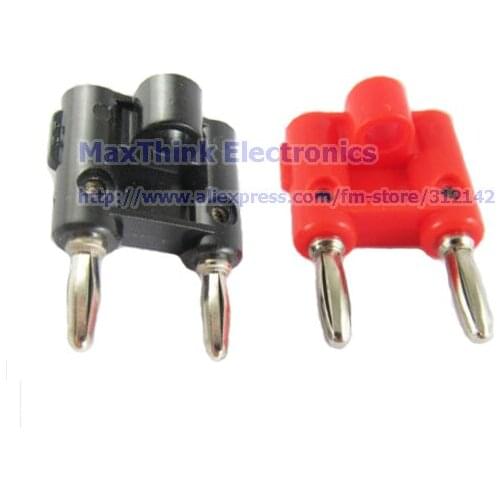 Screw Type Dual Banana Plug Speaker Connector Red & Black,Plastic handle. 25Pairs=50pcs , Free shipping