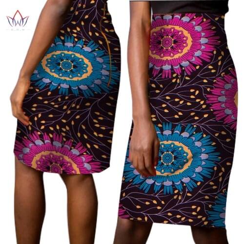 2021 New Ankara Skirts For Women African Print Skirt Dashiki Knee Length Midi Skirt Pencil Skirts Plus Size 6XL WY1441