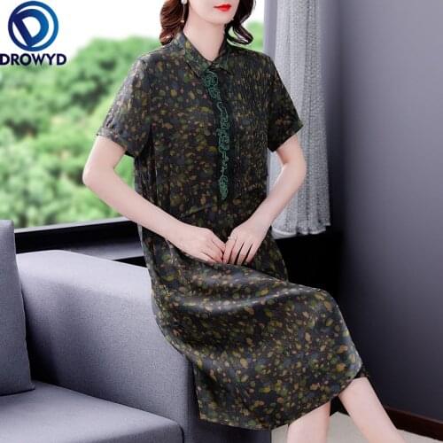 Fashion Silk Boho Beach Maxi Dress Female Summer New 2021 Temperament Mulberry Embroidery Dress Fragrant Cloud Yarn Floral Dress