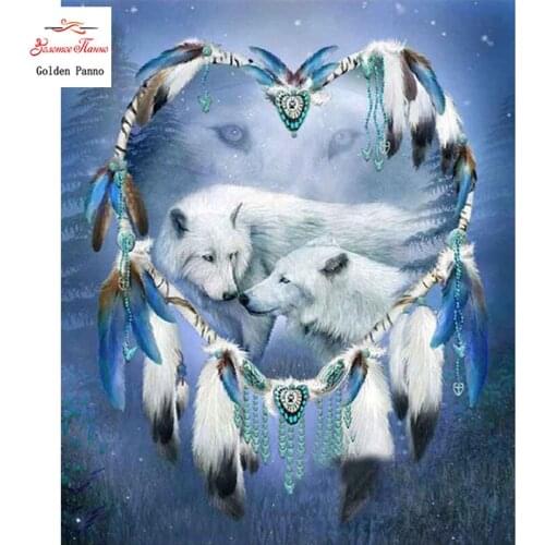 GOLDEN PANNO Diamond Painting Full Square 5D Diy Daimond Embroidery Diamant Mosaic Sale Displasy Broderie Diamant " Wolf" 12
