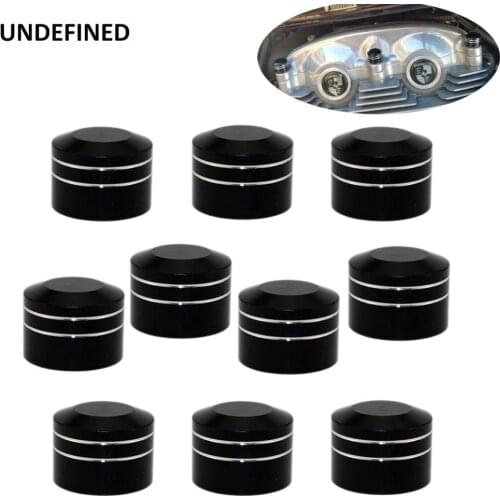 10pcs Motorcycle Head Bolt Cap Cover Twin Cam CNC Schrauben Motor Topper Socket Screw Caps for Harley Touring Dyna Softail Black