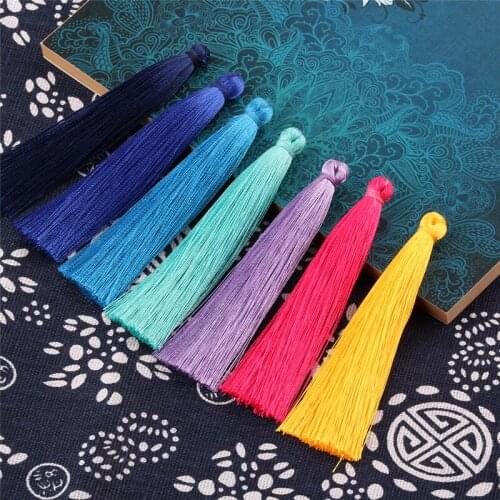 15pcs 9cm Long Cotton Silk Tassels Earrings Charm Pendant Satin Tassels for DIY Jewelry Making Findings