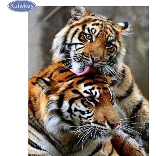 3D Diamond Painting Cross Stitch Beautiful Tiger Rhinestone Crystal Needlework Diamond Embroidery Full Diamond Decorative