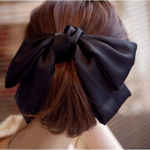 50pcs/lot DIY Simple Multi Tribute Silk Double-deck Bowknot Hair Clips Hair Claws Hair Styling Tools Accessories HA1463