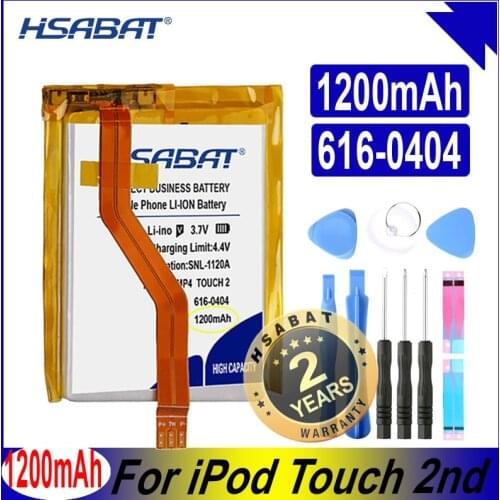 HSABAT 616-0404 1200mAh Battery for iPod Touch 2 2nd Gen 2G 8GB 16GB 32GB Batteries