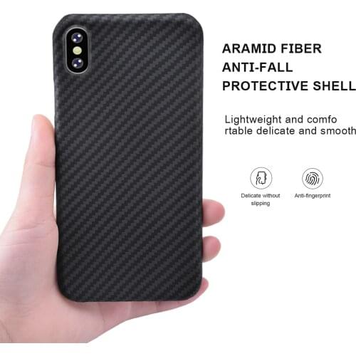 Aramid Carbon Fiber Cel Phone Case For Iphone X XR XS Max Half Coverage Ultra-Light And Thin Luxury Business Hard Shell Cover