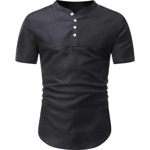 Men Tshirt Slim Fit Short Sleeve V Neck T Shirt Men Cotton Linen Tee Shirt Homme Work Business Casual T-shirt Male Clothing XXXL