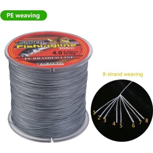 Hot 300M Super Strong Multifilament PE Braided Fishing Line Abrasion Resistant Super Strong 8 Strands Braided Lines