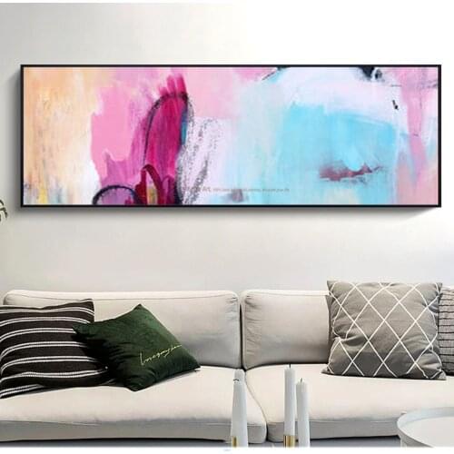 Handmade canvas painting for bedroom abstract painting horizontal decorative pictures decoration living room wall art painting