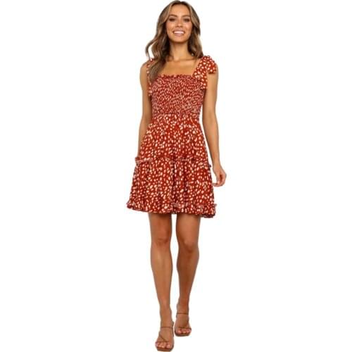 JH 2020 Off shoulder strap slash neck chiffon Bohemian Style Women Summer dresses L923 robe vestido clothes na