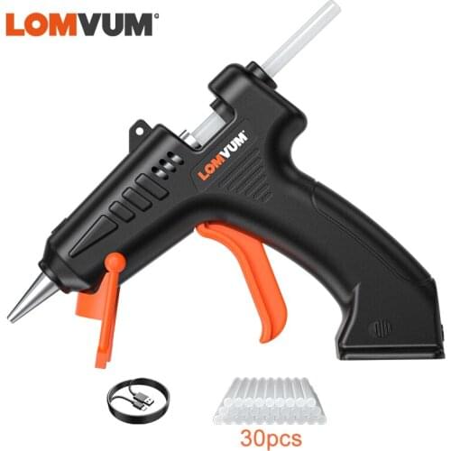 LOMVUM Cordless 4.2V Lithium-ion Hot Melt Glue Gun Rechargeable Lithium Battery Wireless Repair Tool Home DIY Tools Hot Glue Gun