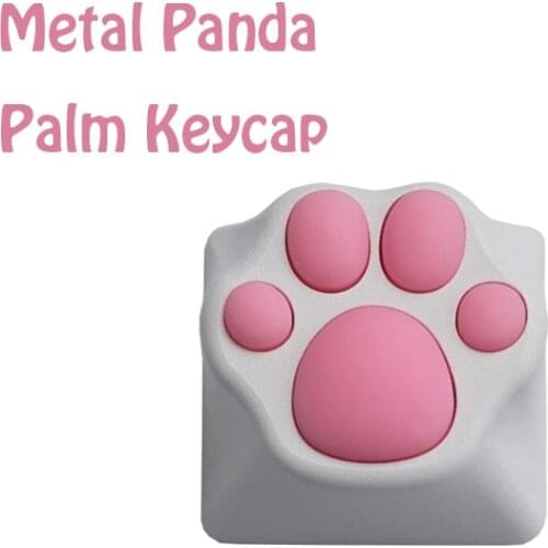 Cute Cat/Panda Palm Metal Keycaps 1pc Personality For Mechanical Keyboard Soft Feel Key Cap Suitable For Cherry Switch Keyboards