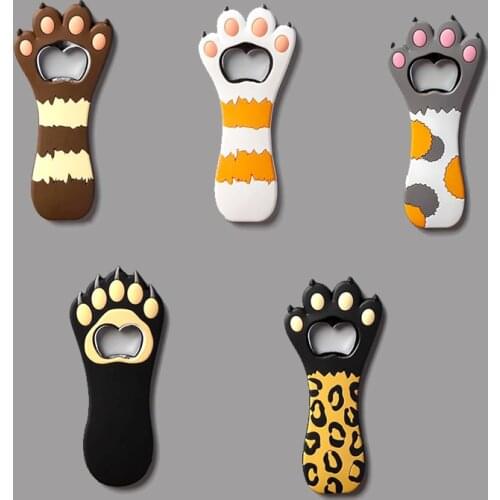 Cartoon Cute Animal Paw Wine Bottle Opener Beer Bottle Opener Cat Magnet Refrigerator Sticker Dog Fridge Magnet Beer Opener