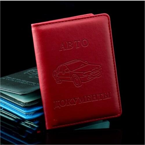 Men Russian Auto Driver License Card Bag PU Leather Driving Car Card Cover Documents Wallet Business Credit Cards Holder Purse
