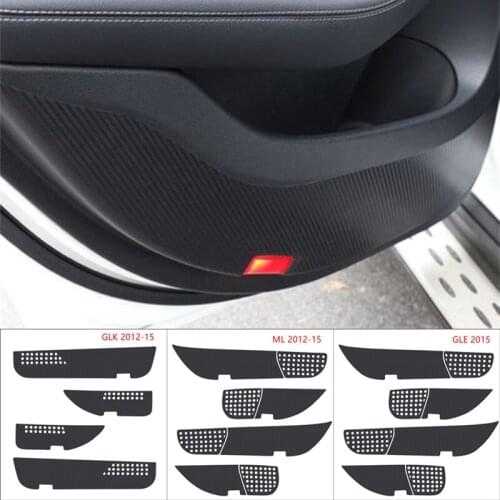 Carbon Fiber Stickers Car Door Anti Kick Pad Protection Mat For Mercedes Benz GLK 2012-2015/ML 2012-2015/GLE 2015