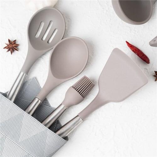 NEW Kitchenware Set 11 Pcs Kitchen Utensils Stainless Steel Silicone Cooking Utensils Non-stick Spatula Kitchen Cooking Tools
