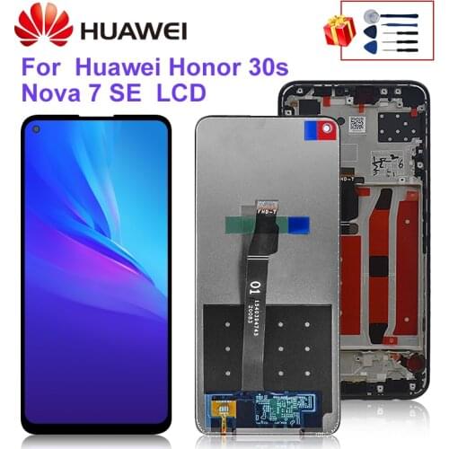 Original For HUAWEI Honor 30S LCD Display Touch Screen Digitizer Replacement Parts For HUAWEI NOVA 7SE Screen CDY-AN90 CDY-AN00
