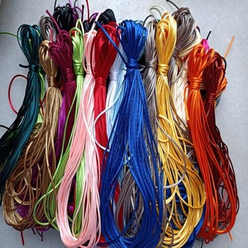 2mm X 10meters Braided Macrame Silk Macrame Cord Rope Thread Wire DIY Chinese Knot Satin Bracelets Making Findings Beading