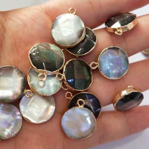 1Pcs Round Section Black Shell Pendant Charms For Jewelry Making DIY Necklace Bracelet Anklet Furniture Accessories