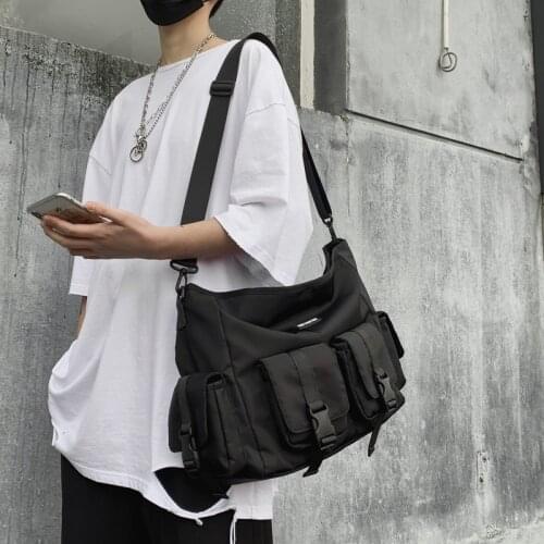 Workwear messenger bag mens fashion student bag ins Japanese simple womens shoulder bag boys bag postman bag