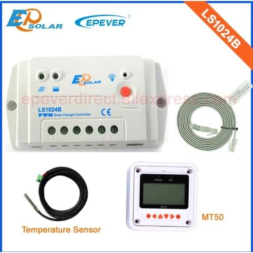 Pwm solar controllers for home easily use LS1024B 10A 10amp with white MT50 remote meter and temperature sensor