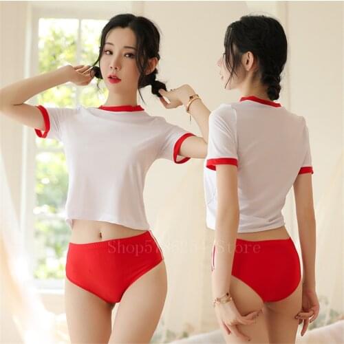 School Girl Costume Uniform Sexy Skirt Cosplay Lingerie Sportswear Gym Suit Women Student Swimsuit Summer Set Role Play Costumes