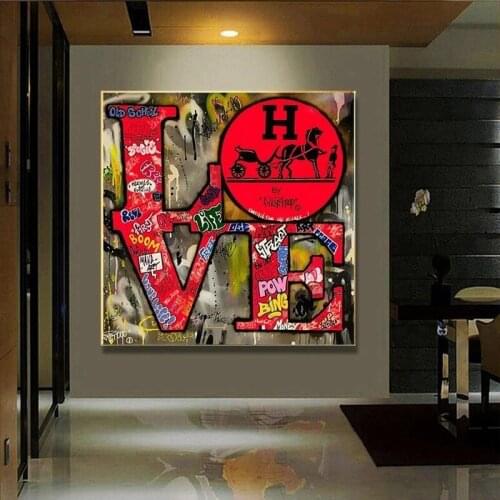 Modern Graffiti Art LOVE Poster Living Room Home Decoration Bedroom Canvas Frameless Printing Atmosphere Hanging Painting Core