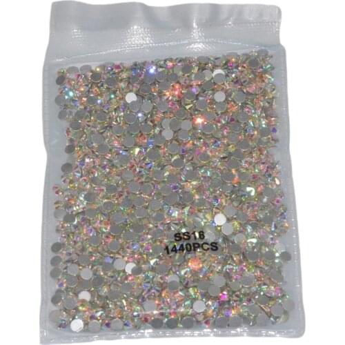 Super Glitter ss3-ss20 Crystal AB Flat Back Non HotFix Nail Rhinestone 3D Glass Nail Art Decorations