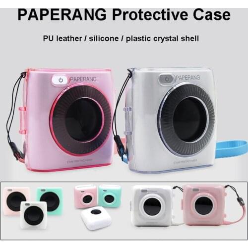 PAPERANG P1 P1S P2 Thermal Printer Photo Printer Portable Camera Bag PU Leather Silicone Plastic Crystal Shell Travel Accessory