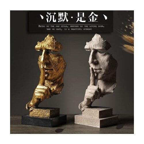 Silence is gold abstract crafts vintage sculpture creative decoration office living room art soft outfit